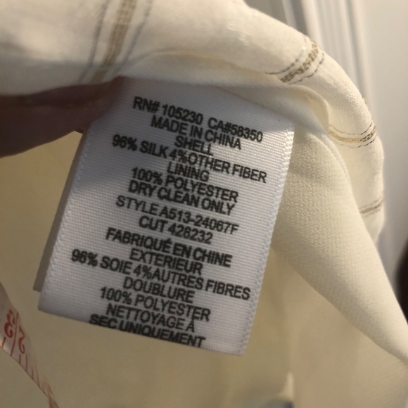 Joie Silk Sleeveless White/Gold HiLo Coastal M Lined Top - Picture 4 of 4